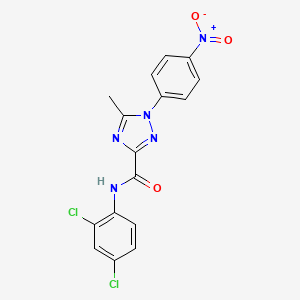 molecular formula C16H11Cl2N5O3 B2544335 N-(2,4-二氯苯基)-5-甲基-1-(4-硝基苯基)-1H-1,2,4-三唑-3-甲酰胺 CAS No. 306977-09-3