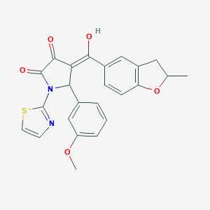 molecular formula C24H20N2O5S B254436 3-hydroxy-5-(3-methoxyphenyl)-4-[(2-methyl-2,3-dihydro-1-benzofuran-5-yl)carbonyl]-1-(1,3-thiazol-2-yl)-1,5-dihydro-2H-pyrrol-2-one 