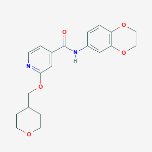 molecular formula C20H22N2O5 B2544361 N-(2,3-二氢苯并[b][1,4]二氧杂环-6-基)-2-((四氢-2H-吡喃-4-基)甲氧基)异烟酰胺 CAS No. 2034443-46-2