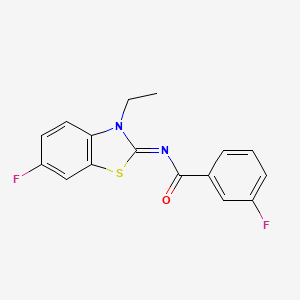 molecular formula C16H12F2N2OS B2544362 (E)-N-(3-乙基-6-氟苯并[d]噻唑-2(3H)-亚烷基)-3-氟苯甲酰胺 CAS No. 865544-83-8
