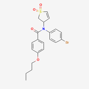 molecular formula C21H22BrNO4S B2544367 N-(4-bromophenyl)-4-butoxy-N-(1,1-dioxido-2,3-dihydrothien-3-yl)benzamide CAS No. 852439-89-5
