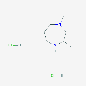 molecular formula C7H18Cl2N2 B2544368 1,3-Dimethyl-1,4-diazepane dihydrochloride CAS No. 1255718-37-6; 342614-29-3