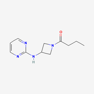 molecular formula C11H16N4O B2544369 1-(3-(Pyrimidin-2-ylamino)azetidin-1-yl)butan-1-one CAS No. 2195938-81-7