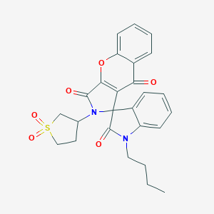 molecular formula C26H24N2O6S B254437 1'-butyl-2-(1,1-dioxidotetrahydrothiophen-3-yl)-2H-spiro[chromeno[2,3-c]pyrrole-1,3'-indole]-2',3,9(1'H)-trione 