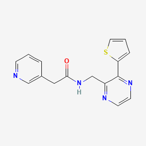 molecular formula C16H14N4OS B2544372 2-(pyridin-3-yl)-N-((3-(thiophen-2-yl)pyrazin-2-yl)methyl)acetamide CAS No. 2034426-17-8