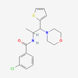 3-chloro-N-(1-morpholino-1-(thiophen-2-yl)propan-2-yl)benzamide