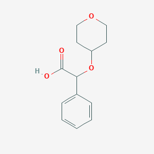 molecular formula C13H16O4 B2544379 2-(Oxan-4-yloxy)-2-phenylacetic acid CAS No. 1306175-72-3