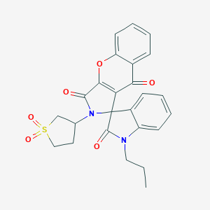 molecular formula C25H22N2O6S B254438 2-(1,1-dioxidotetrahydrothiophen-3-yl)-1'-propyl-2H-spiro[chromeno[2,3-c]pyrrole-1,3'-indole]-2',3,9(1'H)-trione 