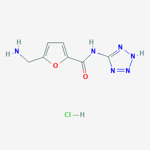 molecular formula C7H9ClN6O2 B2544384 5-(Aminomethyl)-N-(2H-tetrazol-5-yl)furan-2-carboxamide;hydrochloride CAS No. 1933605-74-3
