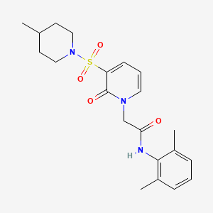 molecular formula C21H27N3O4S B2544395 N-(2,6-二甲基苯基)-2-(3-((4-甲基哌啶-1-基)磺酰基)-2-氧代吡啶-1(2H)-基)乙酰胺 CAS No. 1251680-68-8