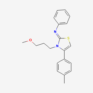 molecular formula C20H22N2OS B2544402 (Z)-N-(3-(3-甲氧基丙基)-4-(对甲苯基)噻唑-2(3H)-亚甲基)苯胺 CAS No. 489397-81-1