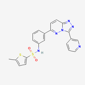 molecular formula C21H16N6O2S2 B2544444 5-methyl-N-(3-(3-(pyridin-3-yl)-[1,2,4]triazolo[4,3-b]pyridazin-6-yl)phenyl)thiophene-2-sulfonamide CAS No. 891107-70-3