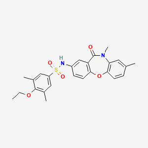 molecular formula C25H26N2O5S B2544446 N-(8,10-dimethyl-11-oxo-10,11-dihydrodibenzo[b,f][1,4]oxazepin-2-yl)-4-ethoxy-3,5-dimethylbenzenesulfonamide CAS No. 922036-83-7