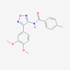molecular formula C18H17N3O4 B254446 N-[4-(3,4-dimethoxyphenyl)-1,2,5-oxadiazol-3-yl]-4-methylbenzamide 