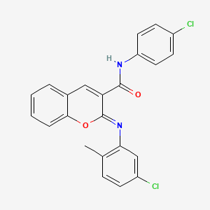 molecular formula C23H16Cl2N2O2 B2544460 (2Z)-2-[(5-chloro-2-methylphenyl)imino]-N-(4-chlorophenyl)-2H-chromene-3-carboxamide CAS No. 1327175-83-6