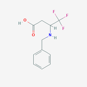 molecular formula C11H12F3NO2 B2544461 3-(苯甲氨基)-4,4,4-三氟丁酸 CAS No. 1022990-69-7