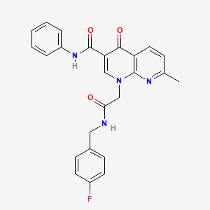 molecular formula C25H21FN4O3 B2544463 1-(2-((4-氟苄基)氨基)-2-氧代乙基)-7-甲基-4-氧代-N-苯基-1,4-二氢-1,8-萘啶-3-甲酰胺 CAS No. 1251597-84-8