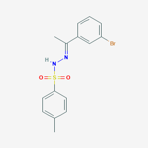 molecular formula C15H15BrN2O2S B2544466 N-(1-(3-bromophenyl)ethylidene)-4-methylbenzenesulfonohydrazide CAS No. 75230-52-3