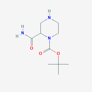 molecular formula C10H19N3O3 B2544494 Tert-butyl 2-carbamoylpiperazine-1-carboxylate CAS No. 1246030-06-7