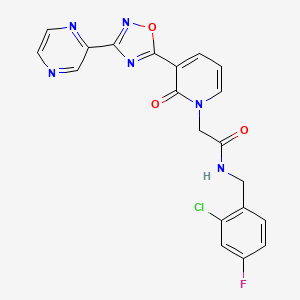 N-(2-chloro-4-fluorobenzyl)-2-(2-oxo-3-(3-(pyrazin-2-yl)-1,2,4-oxadiazol-5-yl)pyridin-1(2H)-yl)acetamide