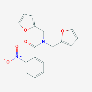 molecular formula C17H14N2O5 B254453 N,N-bis(2-furylmethyl)-2-nitrobenzamide 