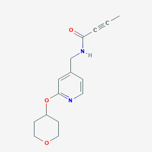 molecular formula C15H18N2O3 B2544537 N-[[2-(Oxan-4-yloxy)pyridin-4-yl]methyl]but-2-ynamide CAS No. 2411240-09-8