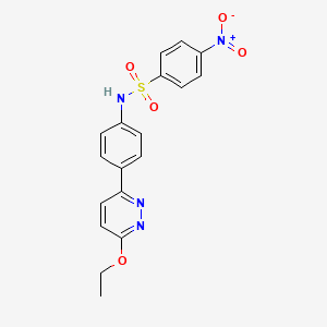 molecular formula C18H16N4O5S B2544538 N-[4-(6-乙氧吡啶-3-基)苯基]-4-硝基苯磺酰胺 CAS No. 903292-09-1