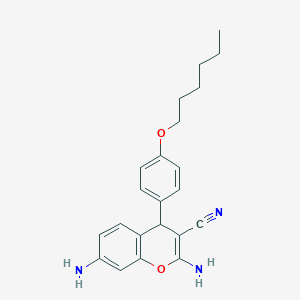 molecular formula C22H25N3O2 B254454 2,7-diamino-4-[4-(hexyloxy)phenyl]-4H-chromene-3-carbonitrile 