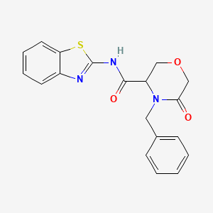 molecular formula C19H17N3O3S B2544546 N-(benzo[d]thiazol-2-yl)-4-benzyl-5-oxomorpholine-3-carboxamide CAS No. 1351586-47-4