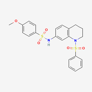 N-[1-(benzenesulfonyl)-1,2,3,4-tetrahydroquinolin-7-yl]-4-methoxybenzene-1-sulfonamide