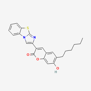 molecular formula C24H22N2O3S B2544567 6-己基-7-羟基-3-咪唑并[2,1-b][1,3]苯并噻唑-2-基色酚-2-酮 CAS No. 313233-94-2