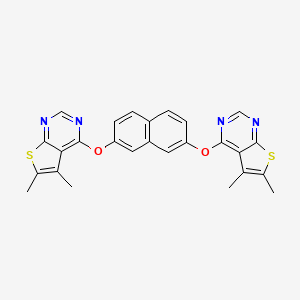 molecular formula C26H20N4O2S2 B2544575 2,7-Bis((5,6-dimethylthieno[2,3-d]pyrimidin-4-yl)oxy)naphthalene CAS No. 379246-89-6