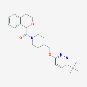 molecular formula C24H31N3O3 B2544587 [4-[(6-Tert-butylpyridazin-3-yl)oxymethyl]piperidin-1-yl]-(3,4-dihydro-1H-isochromen-1-yl)methanone CAS No. 2320466-11-1