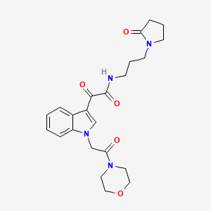 molecular formula C23H28N4O5 B2544591 2-(1-(2-morpholino-2-oxoethyl)-1H-indol-3-yl)-2-oxo-N-(3-(2-oxopyrrolidin-1-yl)propyl)acetamide CAS No. 872857-04-0