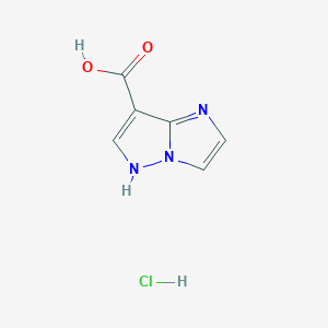 molecular formula C6H6ClN3O2 B2544599 1H-Imidazo[1,2-B]pyrazole-7-carboxylic acid hydrochloride CAS No. 135830-13-6; 222055-81-4