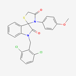 molecular formula C24H18Cl2N2O3S B2544605 1'-[(2,6-二氯苯基)甲基]-3-(4-甲氧基苯基)螺[1,3-噻唑烷-2,3'-吲哚]-2',4-二酮 CAS No. 400081-78-9