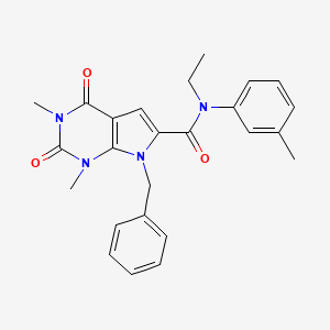 molecular formula C25H26N4O3 B2544606 7-苄基-N-乙基-1,3-二甲基-N-(3-甲基苯基)-2,4-二氧代-2,3,4,7-四氢-1H-吡咯并[2,3-d]嘧啶-6-甲酰胺 CAS No. 1021216-30-7