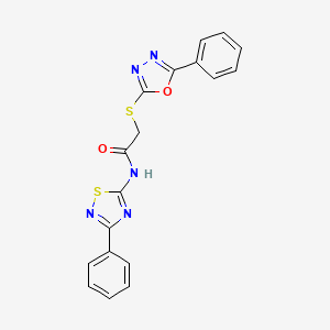 molecular formula C18H13N5O2S2 B2544607 2-[(5-苯基-1,3,4-恶二唑-2-基)硫代基]-N-(3-苯基-1,2,4-噻二唑-5-基)乙酰胺 CAS No. 824977-47-1