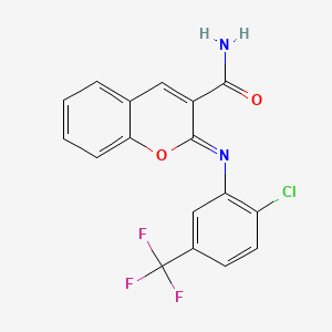 (2Z)-2-{[2-chloro-5-(trifluoromethyl)phenyl]imino}-2H-chromene-3-carboxamide