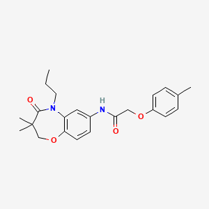 molecular formula C23H28N2O4 B2544622 N-(3,3-dimethyl-4-oxo-5-propyl-2,3,4,5-tetrahydrobenzo[b][1,4]oxazepin-7-yl)-2-(p-tolyloxy)acetamide CAS No. 921564-78-5