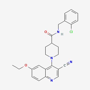 N-[(2-chlorophenyl)methyl]-1-(3-cyano-6-ethoxyquinolin-4-yl)piperidine-4-carboxamide