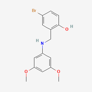 molecular formula C15H16BrNO3 B2544634 4-溴-2-{[(3,5-二甲氧基苯基)氨基]甲基}苯酚 CAS No. 1223885-07-1