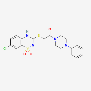 2-((7-chloro-1,1-dioxido-4H-benzo[e][1,2,4]thiadiazin-3-yl)thio)-1-(4-phenylpiperazin-1-yl)ethanone