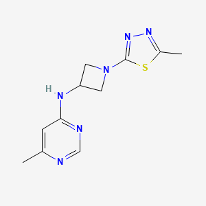 molecular formula C11H14N6S B2544645 6-Methyl-N-[1-(5-methyl-1,3,4-thiadiazol-2-yl)azetidin-3-yl]pyrimidin-4-amine CAS No. 2415555-27-8