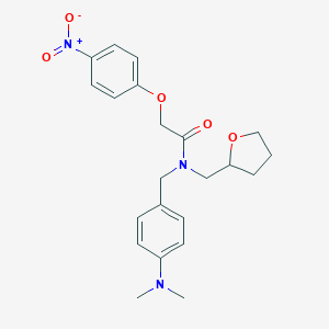molecular formula C22H27N3O5 B254465 N-[4-(dimethylamino)benzyl]-2-(4-nitrophenoxy)-N-(tetrahydro-2-furanylmethyl)acetamide 