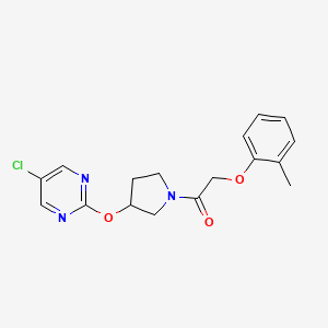 molecular formula C17H18ClN3O3 B2544652 1-(3-((5-Chloropyrimidin-2-yl)oxy)pyrrolidin-1-yl)-2-(o-tolyloxy)ethanone CAS No. 2034321-07-6