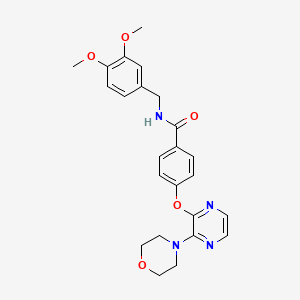N-(3,4-dimethoxybenzyl)-4-{[3-(morpholin-4-yl)pyrazin-2-yl]oxy}benzamide