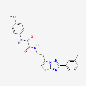 molecular formula C22H21N5O3S B2544663 N1-(4-methoxyphenyl)-N2-(2-(2-(m-tolyl)thiazolo[3,2-b][1,2,4]triazol-6-yl)ethyl)oxalamide CAS No. 894039-03-3
