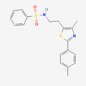 N-(2-(4-methyl-2-(p-tolyl)thiazol-5-yl)ethyl)benzenesulfonamide