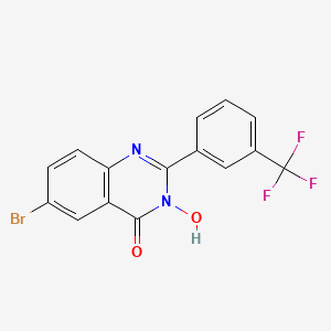 molecular formula C15H8BrF3N2O2 B2544672 6-bromo-3-hydroxy-2-[3-(trifluoromethyl)phenyl]-4(3H)-quinazolinone CAS No. 477864-81-6